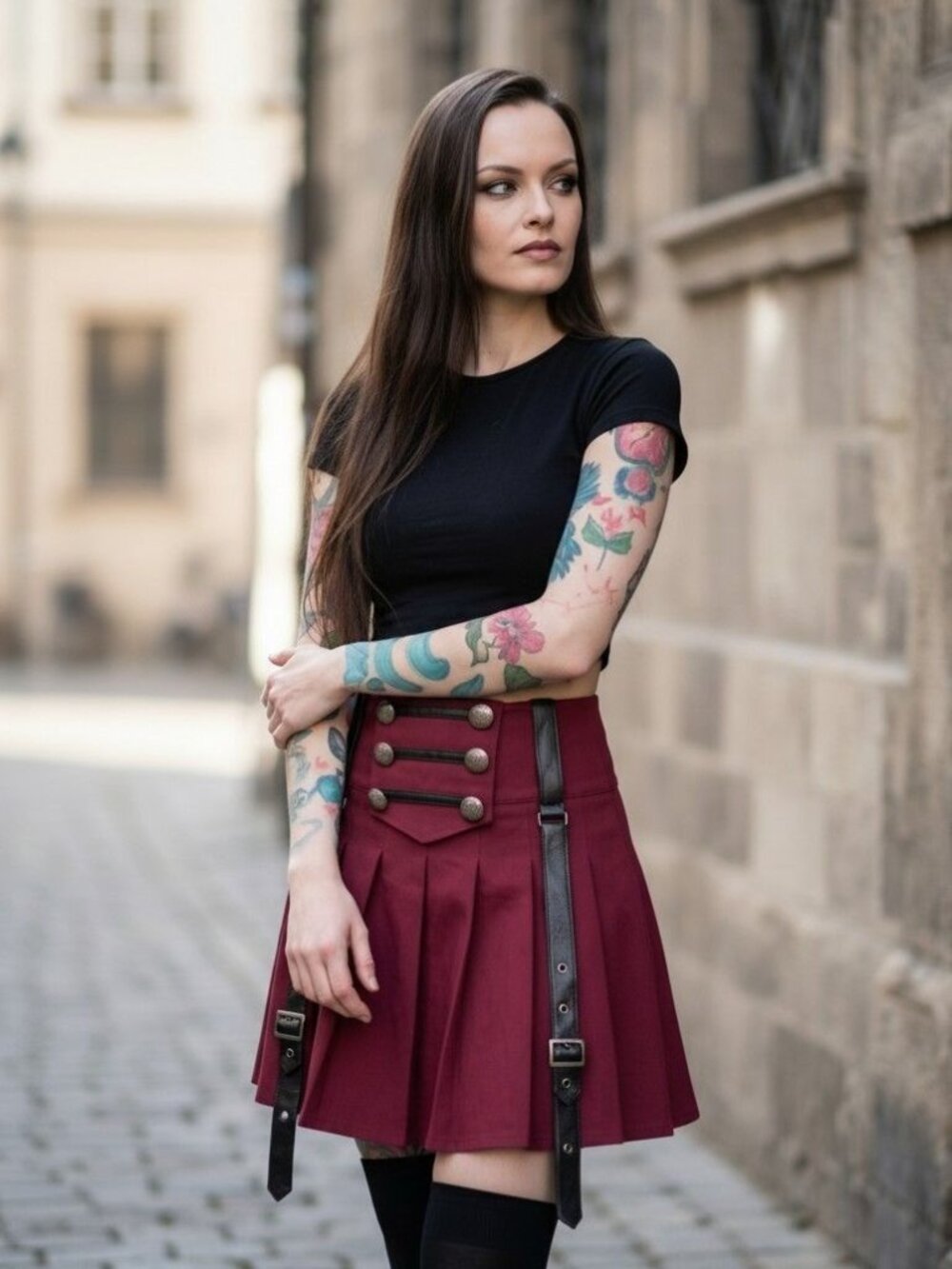 Killstar ✦ Dark Academy Mini Skirt ✦ Blood Pleated Gothic School‑Core XS NWT